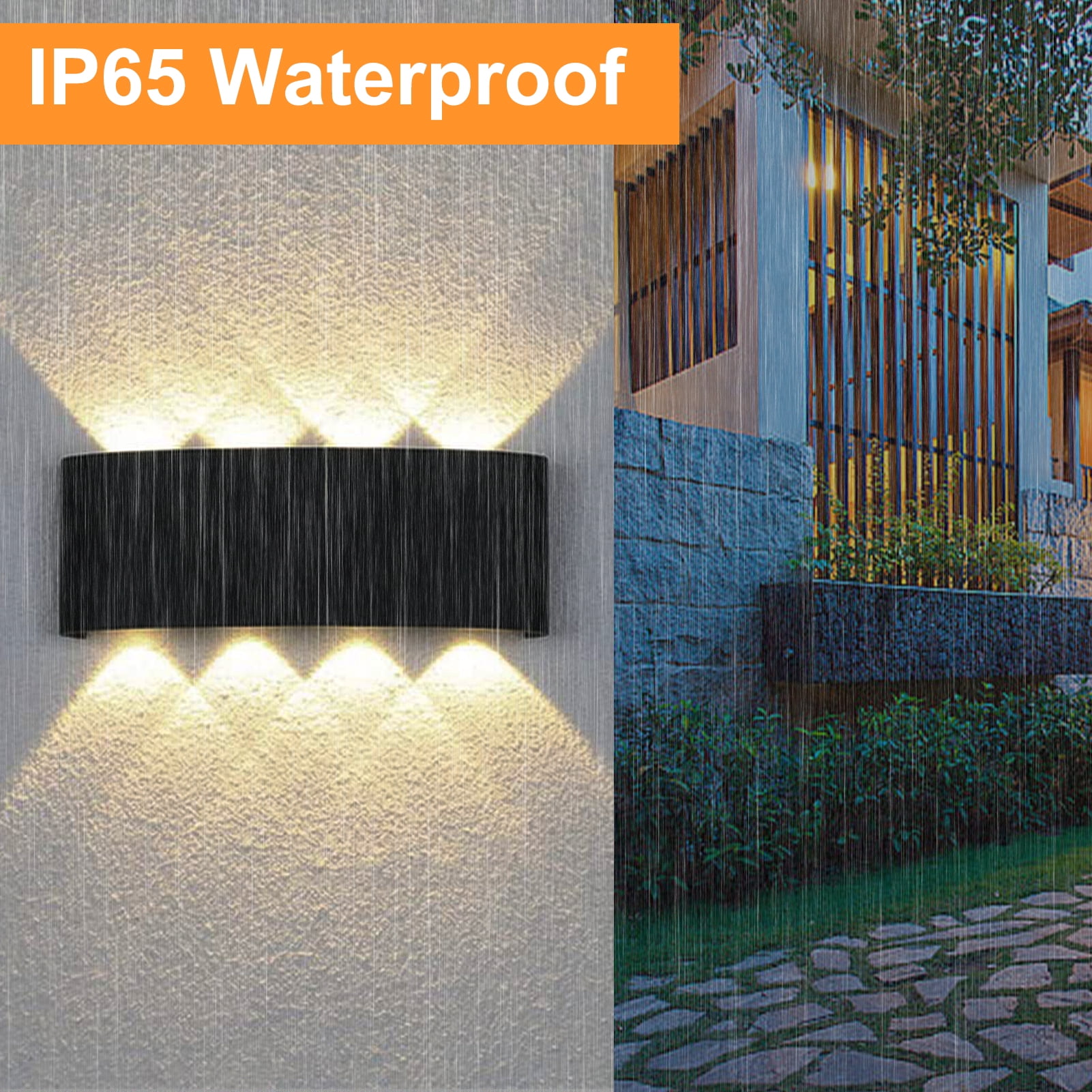 Neoglint 8W LED Wall Sconce, Aluminum Modern Black Wall Lamp, 4000K Warm White Up Down Wall Mount Lights for Bathroom Bedroom Living Room Porch Stairs Hotels Garden Pathway