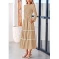 thumbnail image 4 of Vestido PRETTYGARDEN para mujer, midi, manga larga, manga larga, estampado floral, 4 of 9