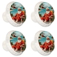 thumbnail image 2 of 4 Pcs Santa Claus Vacation Knobs for Kitchen Cabinet Cupboard Dresser Bookcase Drawer Pulls Handles Round Home Decor, 2 of 8