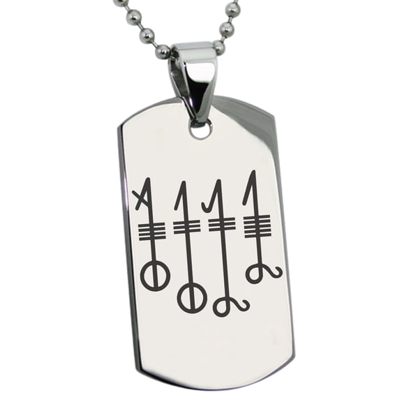 Stainless Steel Svefnthorn Volsungs Viking Norse Engraved Dog Tag Pendant Necklace