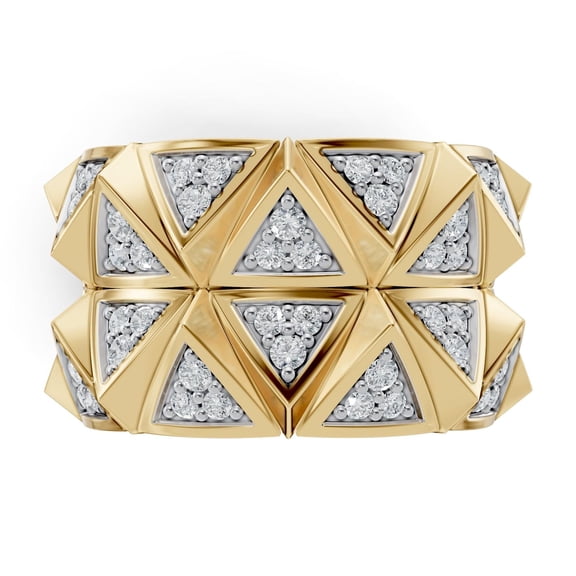 DIAMOND CLUB 0.99 Carat Lab Grown Diamond Wedding Band Ring for Women | 96 Round Cut Diamonds | 14K Yellow Gold | VVS Clarity, F Color | Size 5 US | Sustainable & Conflict-Free Fine Jewelry