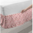 thumbnail image 2 of Watercolor Bed Skirt, Bird on Tree Branch Floral Swirls Curves Little Dots Wildlife, Elastic Bedskirt Dust Ruffle Wrap Around for Bedding Decor, 4 Sizes, Coral Dried Rose White, by Ambesonne, 2 of 2