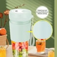 thumbnail image 4 of PureCasa Electric Handheld Juicers for Home Travel Sports, Smart Portable Blenders for Fruits & Shakes, 380ml 50W Mini Juicer Bottle 900mAh Blender Cup USB Rechargeable, 8.7"x4"x4", 1PC, Green, 4 of 8