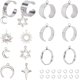 thumbnail image 1 of 1 caja de 6 juegos de anillos para un solo dedo de acero inoxidable, conjunto de anillos de estilo francés con diseño de estrella, luna, sol, galaxia celestial, anillos plateados., 1 of 6