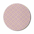 thumbnail image 1 of Abstract Mouse Pad for Computers, Circular Eastern Inspired Motifs of Geometric Details Abstract Print, Round Non-Slip Thick Rubber Modern Mousepad, 8" Round, Lilac Almond and Mustard, by Ambesonne, 1 of 2
