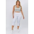 thumbnail image 2 of Women's Active Lattice Capri Cutout Workout Leggings Plus Size - BRIGHT WHITE, 2XL, 2 of 4