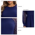 thumbnail image 4 of Vestido de cuello redondo, vestido corto con cuello redondo, vestido casual para mujer, vestido casual ultra sensible, 4 of 5
