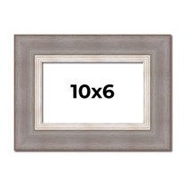 10x6 Frame Grey Real Wood Picture Frame Width 2.75 Inches | Interior Frame Depth 0.5 Inches | Linus