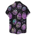 thumbnail image 4 of Gamivast Mens Hawaiian Shirts Short Sleeve Sparkling Easter Eggs Beach Shirts Lapel Collar Button Down Vacation Shirts Graphic Pattern Summer Party Soft, 4 of 4