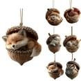 thumbnail image 2 of Forest Animal Acorn Ornaments – Cozy Forest Christmas Ornaments, Acrylic Cute Forest Animal Christmas Trees Hanging Decorations,Rustic Nature-Themed Home Decor, Animal Lovers Gift, B, 2 of 7