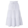thumbnail image 2 of Maxi Ruffled Skorts for Girls Button Front High Waisted Long Skirt with Belt and Pocket, 2 of 5