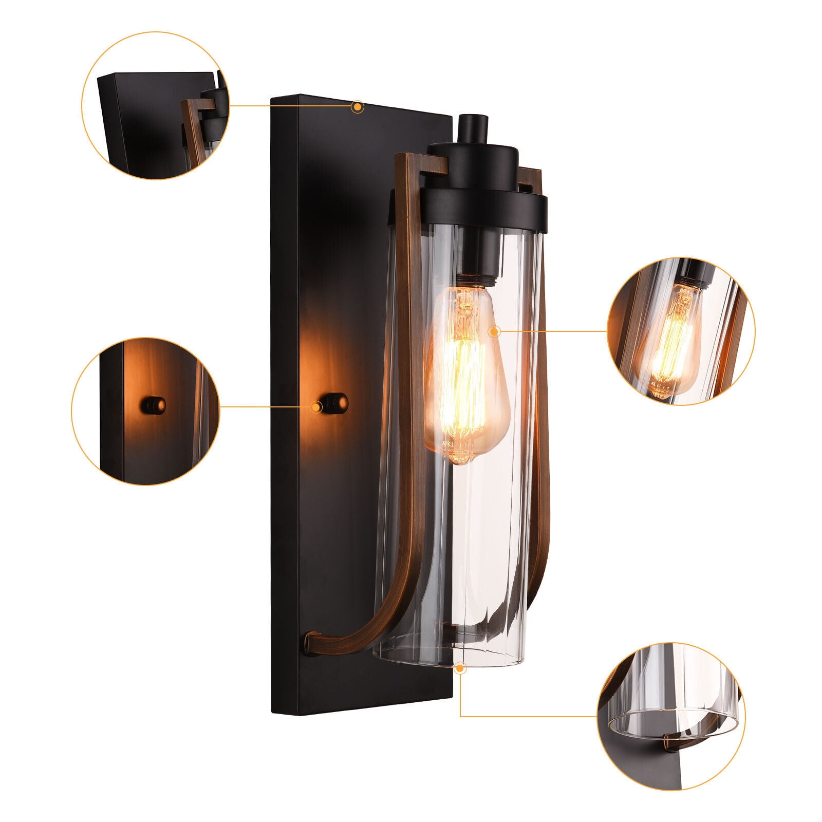 Retro Wall Light Outdoor Wall Lamp Balcony Porch Patio Wall Sconce Lighting Decor Fixture