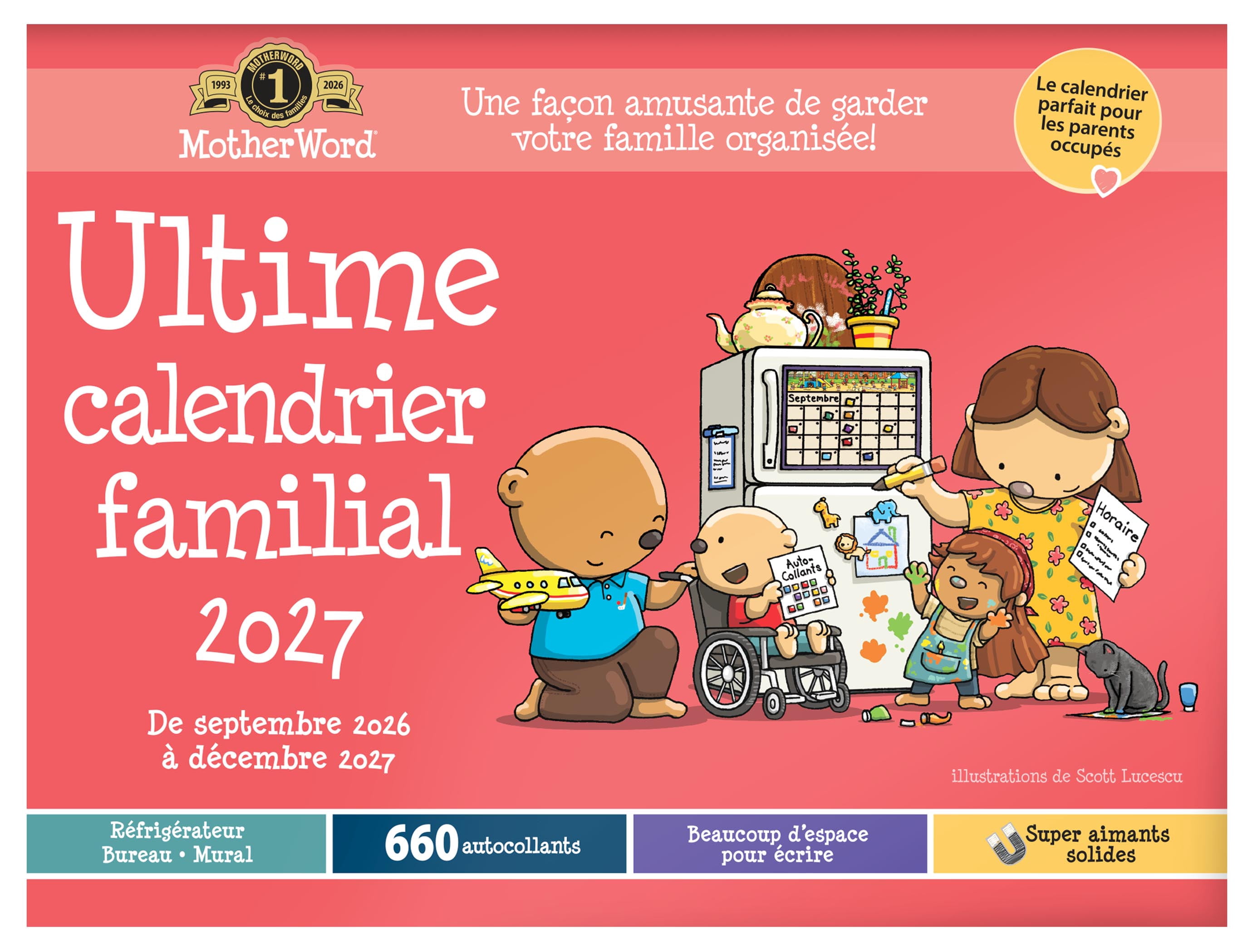 2027 Motherword Ultimate Family Large Desk/Wall Calendar, French