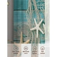 thumbnail image 6 of Sheer Curtains 45 inches Long 2 Panels Set Ocean Marine Vintage Shell Starfish Blue Wood Grain Tiers Sheers Rod Pocket Small Window Short Curtains for Kitchen Cafe, Each 52" W x 45" L, 6 of 7