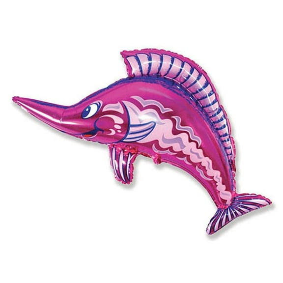 39 inch Swordfish - Fuchsia Foil Mylar Balloon - Party Supplies Decorations