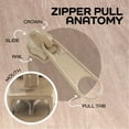 thumbnail image 3 of 1000pcs #5 Bulk Metal Zipper Slider Pulls for Coil Teeth - Tan, 3 of 6