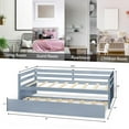 thumbnail image 4 of Giantex Twin Size Wooden Daybed with Pull-Out Trundle Bed Set Wood Guest Bed Frame Slats for Bedroom Living Room Dorm, Grey, 4 of 8