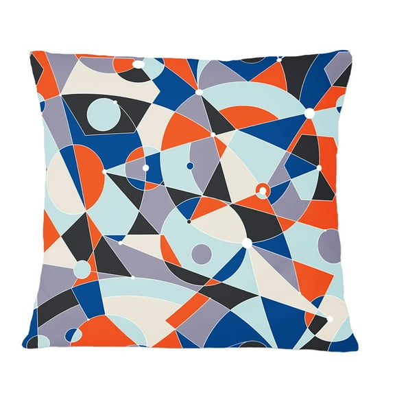 Designart Retro Geometric Grid IV' Mid-Century Modern Throw Pillow - 12x20