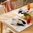 thumbnail image 4 of Beige Black Abstract Art Placemats Set of 12 Geometric Contemporary Luxury Place Mats Indoor Wipeable Table Mats Washable Cloth Dining Table Placemats for Kitchen Holiday Party Home Decor 13x19 Inch, 4 of 9