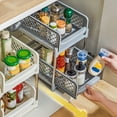 thumbnail image 4 of Aruwei Sliding Under-sink Organizer Storage Rack Double-Layer Design Large Capacity Strong Load-bearing Easy Assembly Cabinet Organizer Storage Shelf Clearance_Storage Rack, 4 of 8