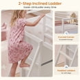 thumbnail image 2 of Low Loft Bed Twin Size with 8 Storage Drawers and LED Lights, Metal Loft Bed Frame with Bookcase Storage, Safety Guardrail and Under-Bed Play Space, White, 2 of 9