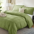 thumbnail image 2 of Virtu 3pc Duvet Cover Set, Luxury Microfiber Bedding Set Full with 2 Pillow Sham, Cala green, 2 of 10