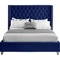 thumbnail image 4 of Meridian Furniture Aiden Velvet Queen Bed-Color:Navy Velvet,Style:Contemporary, 4 of 8