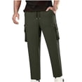 thumbnail image 1 of Straight Leg Pants for Men Workwear Protection Casual Multi Pocket Pants Full Length Polyester, 1 of 9