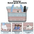 thumbnail image 2 of Tote Bag for Women - Christmas Folk Pattern Shoulder Bag - Large Utility Work Duffle Bag with Zipper Handbag for Travel, Work, Sprots, 2 of 5