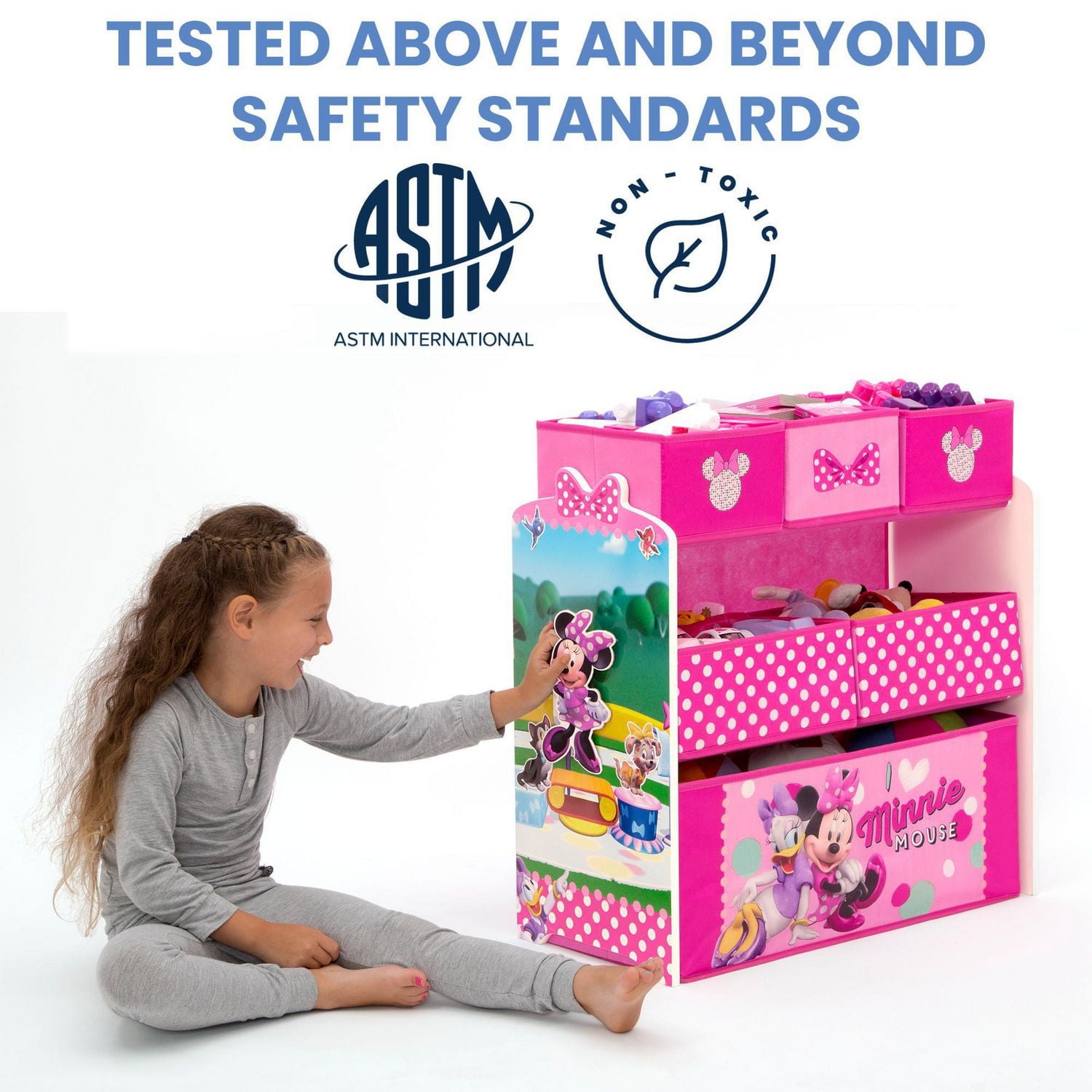 Disney Minnie Mouse 6 Bin Design and Store Toy Organizer by Delta Children