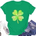 thumbnail image 3 of Pxiakgy Vente Chaude T-Shirt Trèfle de la Saint-Patrick pour Femmes Chanceux Irlandais Manches Courtes T-Shirt Graphique Trèfle Mode Décontracté Col Rond T-Shirt Imprimé Élégant Ample Doux Blouse, 3 of 3