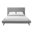thumbnail image 3 of Loft Lyfe Jessie Platform Bed Linen Upholstery Queen Size, Grey, 3 of 9