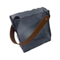 thumbnail image 3 of Jarrón con forma de bolso, hecho a mano, ideal para centros de mesa en bodas y oficinas. Azul grisáceo, 3 of 9