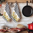 thumbnail image 6 of Sunflower Kitchen Towels Set of 3, Black White Buffalo Plaid Check Country Bee Absorbent Dish Towels for Kitchen, Microfiber Hand Towel, Quick Drying Tea Towel for Cleaning Decorative Dishcloths, 6 of 7