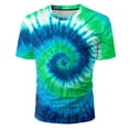 thumbnail image 5 of FINALGANG Mens Short Sleeve Tie Dye TShirts Spiral Pattern Casual Crewneck Loose Fit Tees For Summer Festival Beach Party Daily Wear Green XXL, 5 of 6