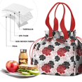 thumbnail image 4 of Pioneer Flower Floral Print Pattern Drawstring Lunch Bag Women - Drawstring Lunch Bag Insulated for Work Office - Stain-Resistant Large Lunchbags for Women with Multi-Pockets, 4 of 6