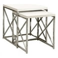 thumbnail image 1 of Bowery Hill 2-Pièces Contemporaine en Métal Table de Nidification en Blanc, 1 of 3
