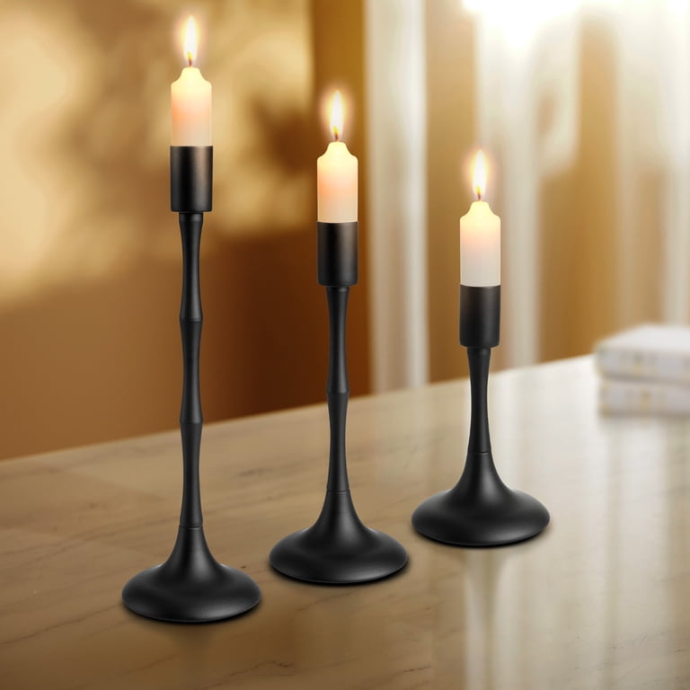 Towond Black Metal Taper Candlestick Holders, Set of 3 photo 8