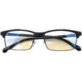 thumbnail image 1 of Lunettes Bloquant la Lumière Bleue Filtrant la Lumière Protection contre les Radiations Lunettes Cadre Rond Rétro Lecture Jeu Ordinateur Lunettes Protectrices (Noir), 1 of 5
