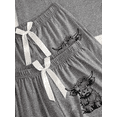 thumbnail image 5 of YUBIKWETE Womens Highland Cow Pajama Set 3 Piece Short Sleeve Top Pants and Shorts Soft Sleepwear Loungewear, 5 of 6