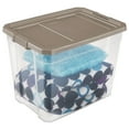 Sterilite 27 Gallon Plastic Stacker Storage Box, Taupe Splash