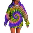 thumbnail image 2 of huaimei Women'S Tie-Dye Printed Hooded Sweatshirt Winter Hoodies Long-Sleeved Pocket Tops, 2 of 6