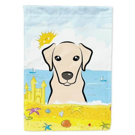 Carolines Treasures BB2090GF Yellow Labrador Summer Beach Flag Garden Size   Small  multicolor