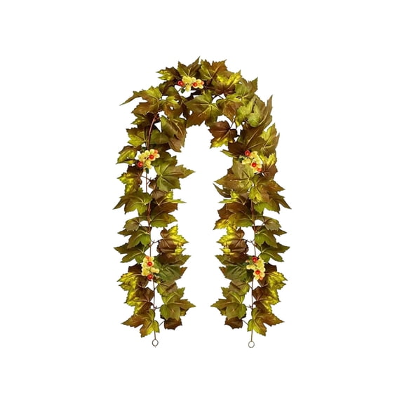 Artificial Grape Leaf Garland Vine Plant for Decoration, Fake Greenery Garlands Hanging Leaves for Party Home Decor Wedding Photo Stage Favors Green