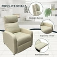 thumbnail image 4 of FlexiSpot Pushback Recliner Chair Adjustable Faric Home Living Single Reclining Sofa Weight Capacity 300 lbs Grey, 4 of 6