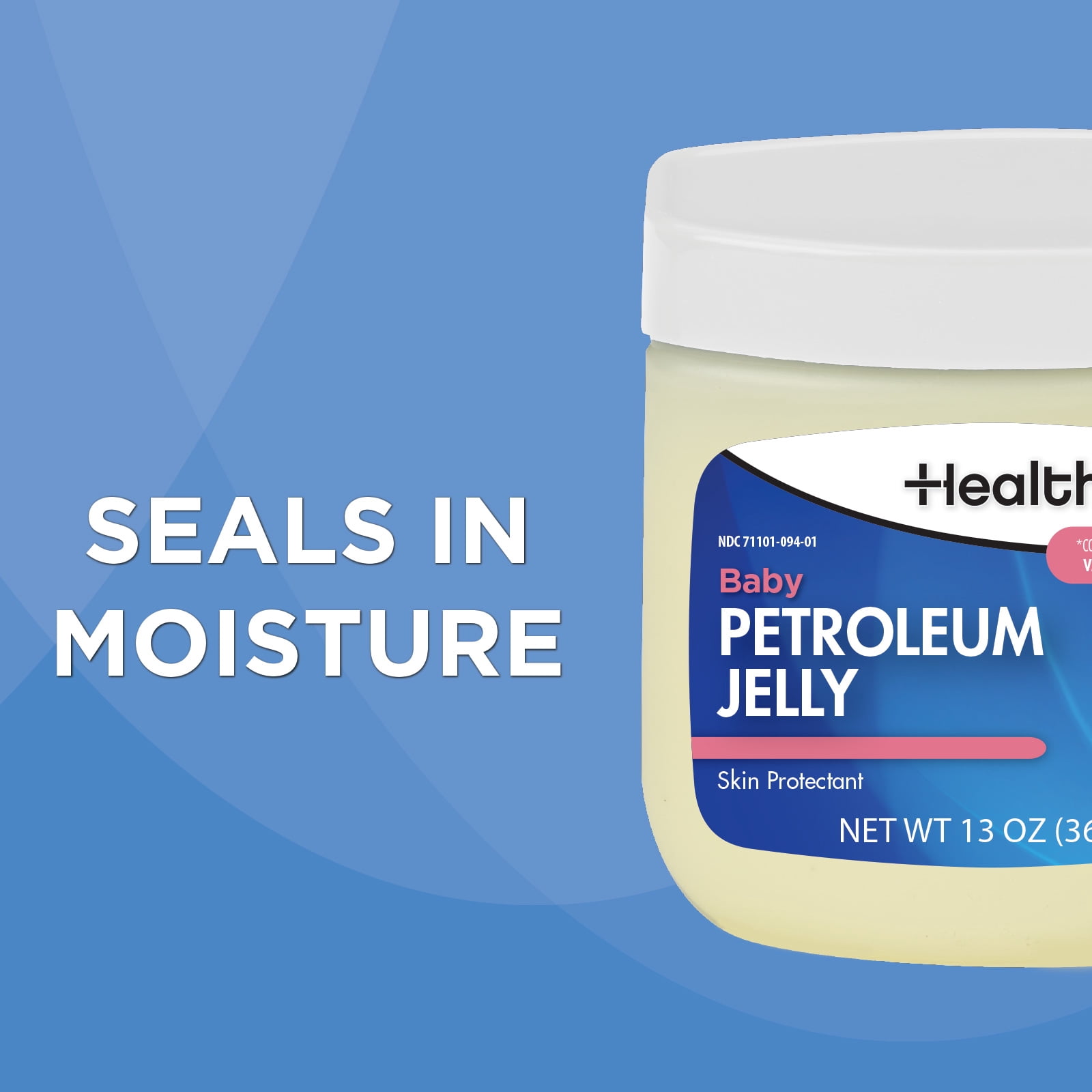 HealthWise Petroleum Jelly | Skin Protectant | Fresh Scent | Relieves Dry Skin | Protects Minor Cuts, Scraps, Burns | 13 oz. Jar