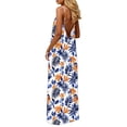 thumbnail image 5 of Dresses for Women Crew Neck Adjustable Spaghetti Straps Sleeveless Maxi Dress Loose Casual Printed Sundress Beach Vacation Clothse, 5 of 6
