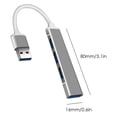 thumbnail image 2 of USB HUB C 3.0 Tipo-C Wdftyju Adaptador divisor 4 puertos gris, 2 of 6