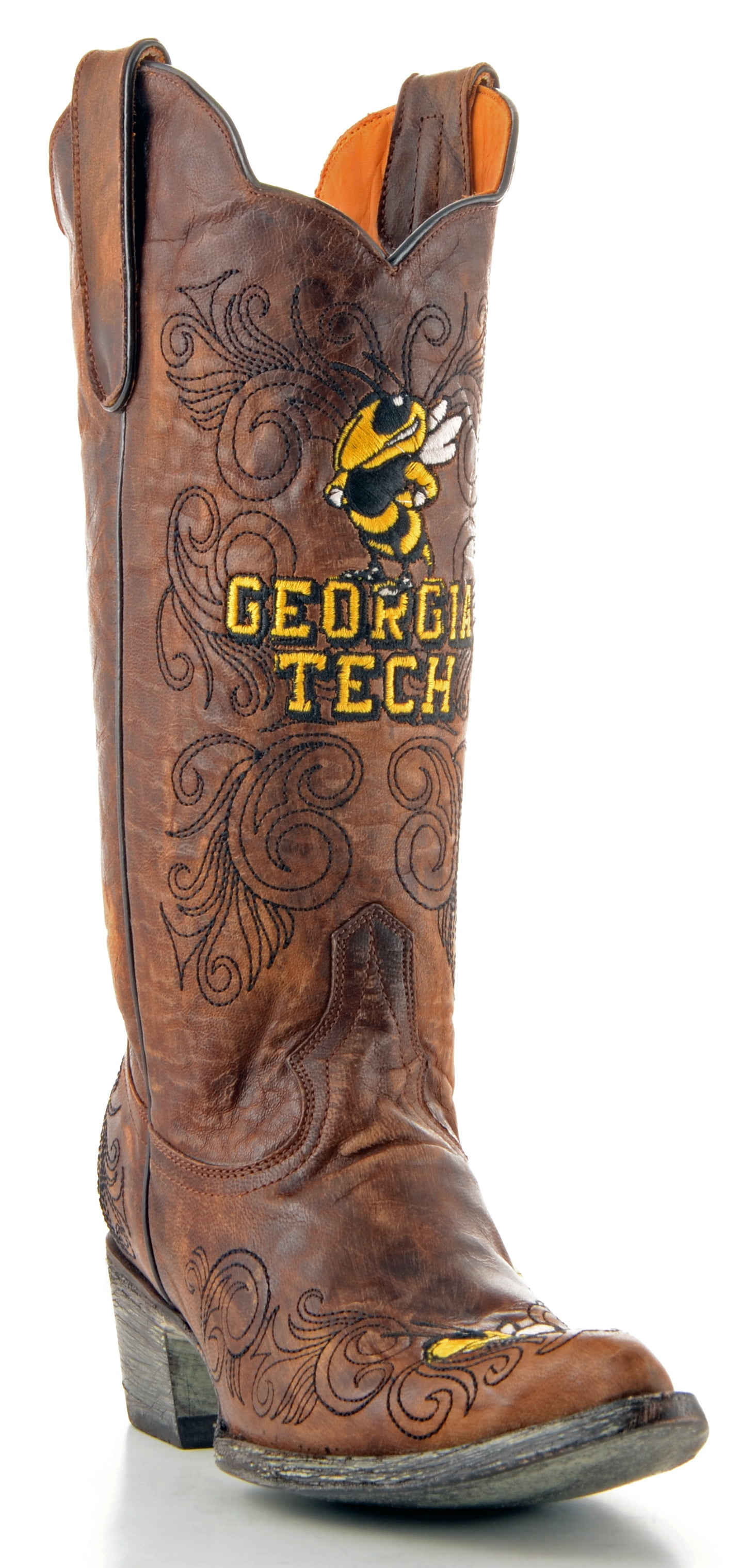 Gameday Womens 13" Leather Georgia Tech Cowboy Boots GT-L037 New by GameDay Boots