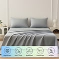 thumbnail image 3 of Beartech Polyester 4 Piece Bed Sheets Set Queen/Full Size Sheet Set, Soft & Lightweight And Breathable Bedding Set, Fitted Sheet, Flat Sheet & 2 Pillowcases-Dark Gray, 3 of 10